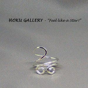 NWOT Adjustable Ring, 14ga Sterling Silver Wire, Hammered & Wire wrapped, size 9